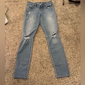 Classic Blue Distressed Women Jeans